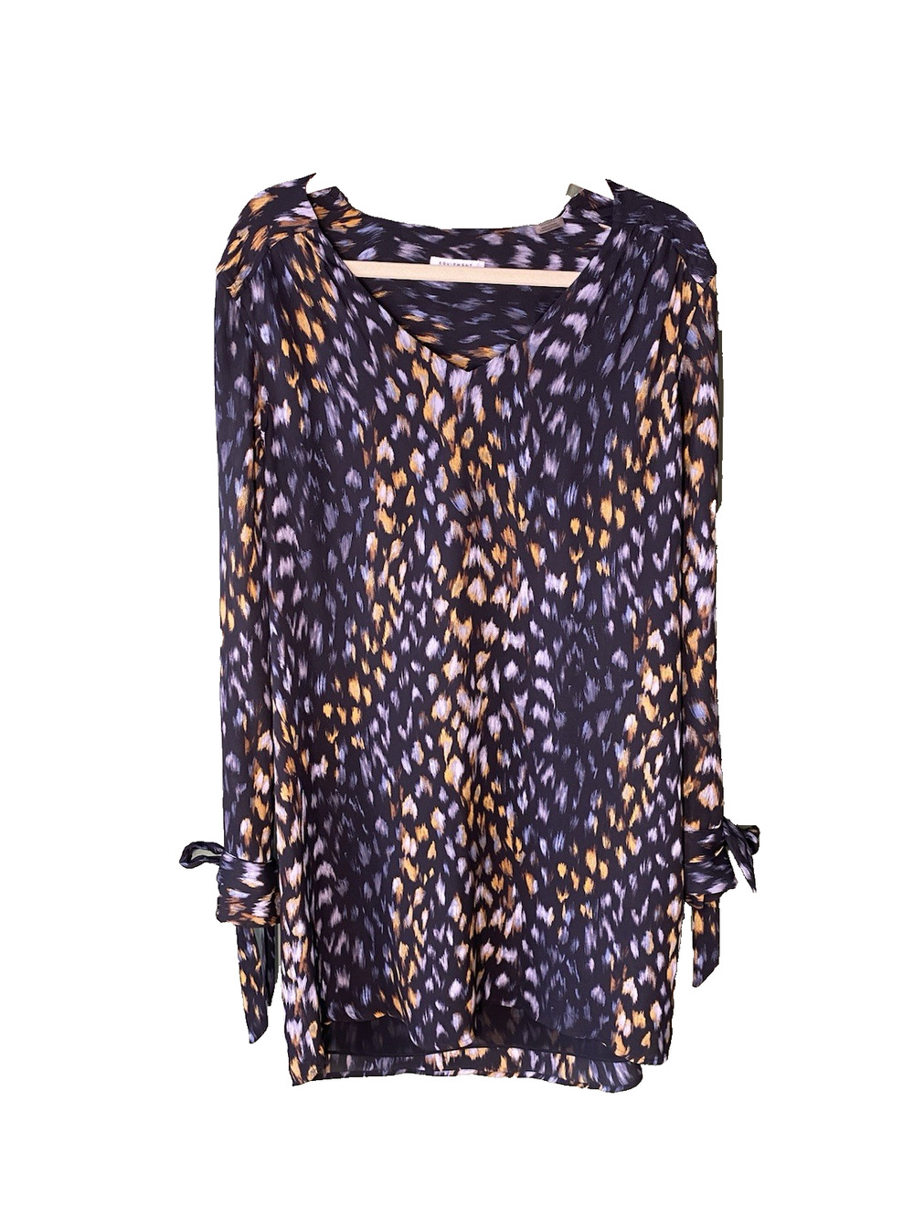 Equipment Femme Dree Dress Womens Medium Abstract Silk Long Sleeve As Seen On TV